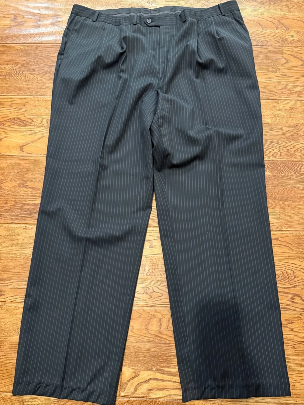 Vintage Ralph Lauren 100% Wool 2 Piece Single Breasted Brown Pinstripe Suit Set